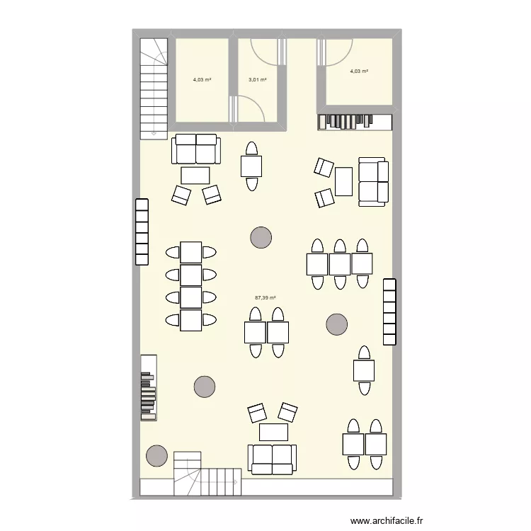 Demi sous-sole Le Chat'Pitre. Plan de 4 et 98 m² Demi sous-sole Le Chat'Pitre. Plan de 4 et 98 m²