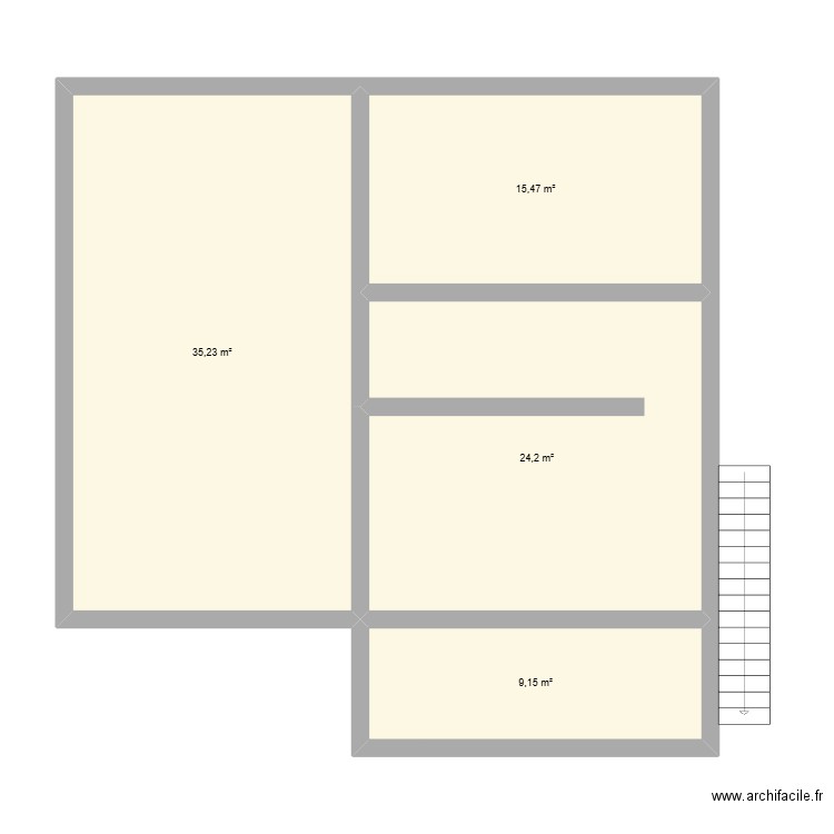test ea. Plan de 4 pièces et 84 m2
