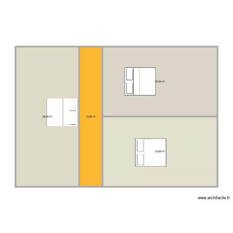 chambres nativa. Plan de 4  et 114 m²