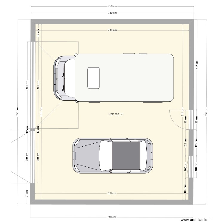 garage double 70 m2. Plan de 0 pièce et 0 m2