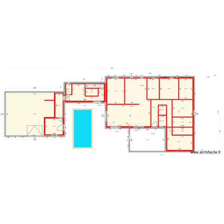 MONDRECOURT RDC Modification AOUT 2026. Plan de 21  et 575 m²