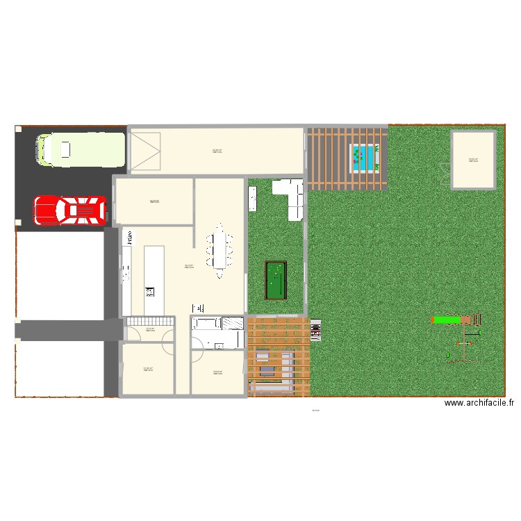 ma maison. Plan de 7 pièces et 156 m2