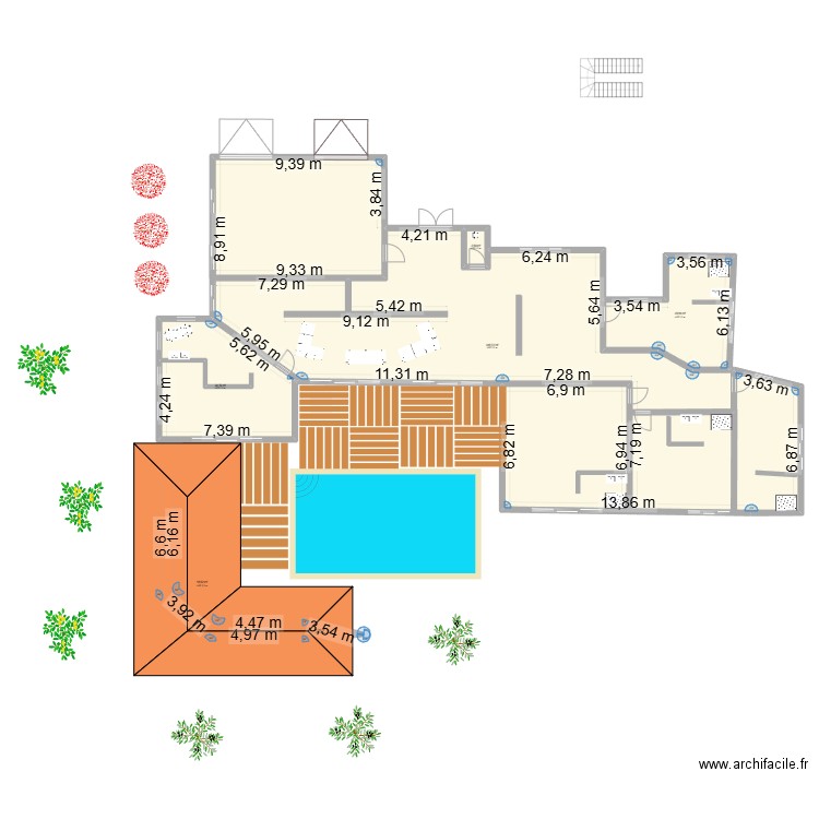 MAISON ML. Plan de 6 pièces et 411 m2