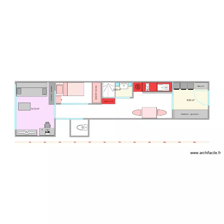 abri oli 2. Plan de 3  et 17 m²