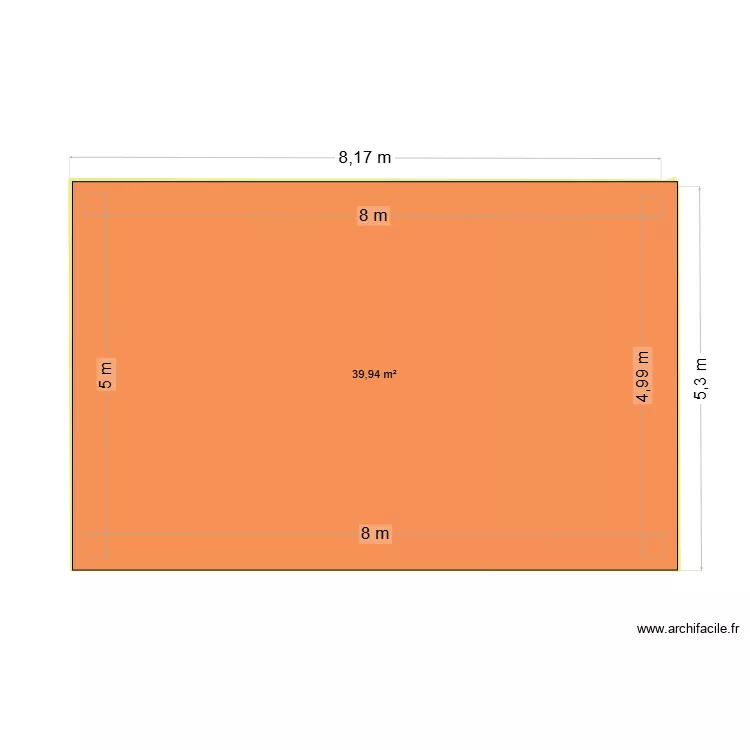 aaaab. Plan de 1 pièce et 40 m²