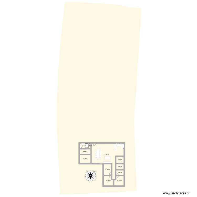 L-HDP V1.1. Plan de 11 pièces et 157 m2