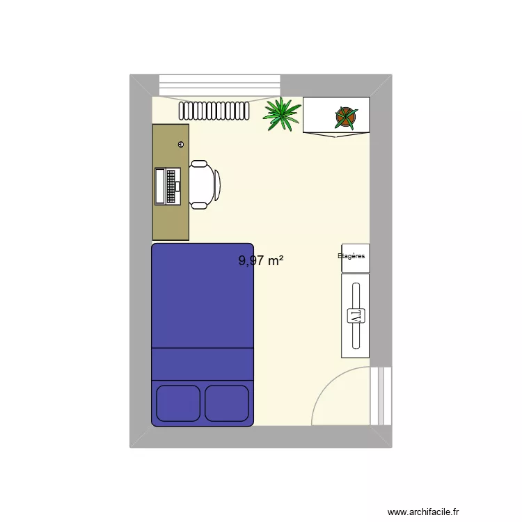 Chambre Nathan. Plan de 1 et 10 m² Chambre Nathan. Plan de 1 et 10 m²