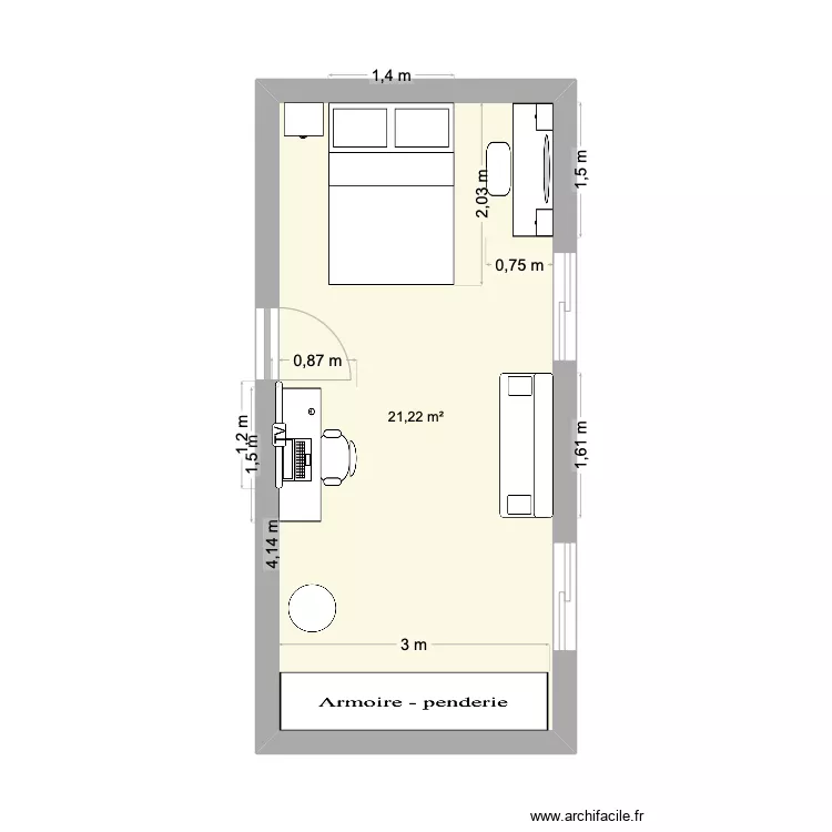 CHAMBRE LILY4 V2. Plan de 