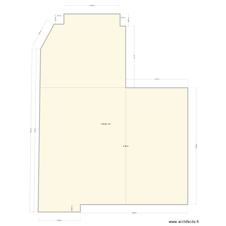 sci chemin vert. Plan de 1 pièce et 120 m2