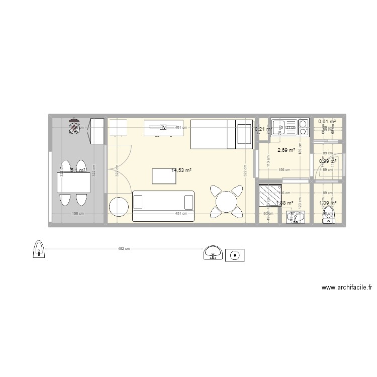 GDM2. Plan de 8 pièces et 27 m2