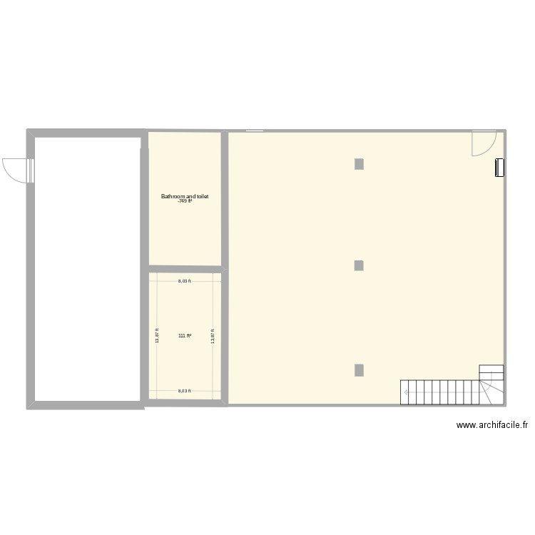 bems back building. Plan de 2 pièces et 21 m2
