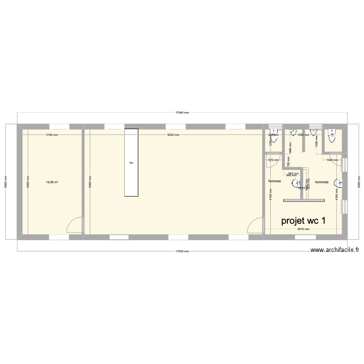 club house wc 1. Plan de 0 pièce et 0 m2