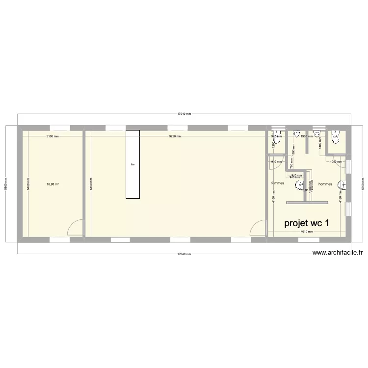 club house wc 1. Plan de 0 pièce et 0 m2