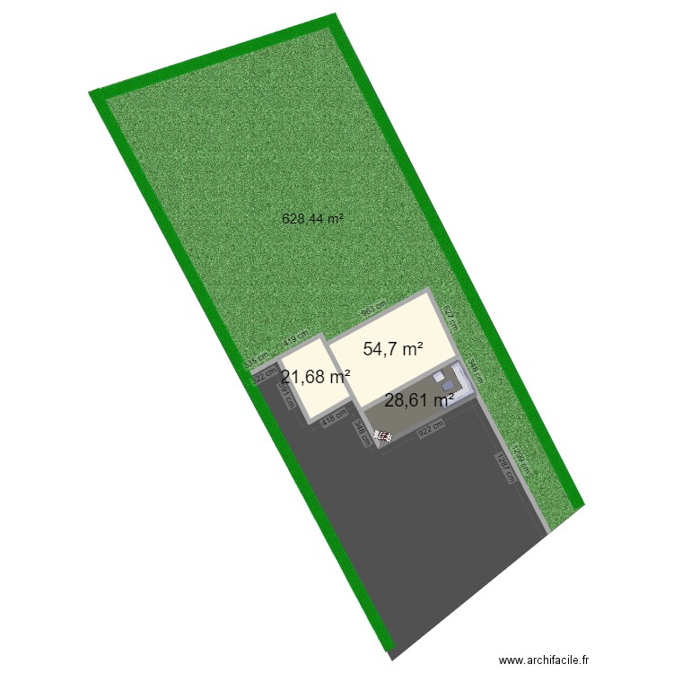 ext 2. Plan de 3 pièces et 105 m2
