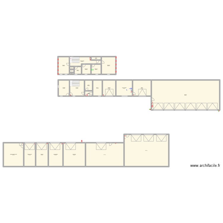 CENTRE TECHNIQUE MUNICIPAL ALARME. Plan de 26 pièces et 765 m2