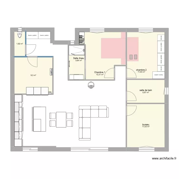 projet aménagement chambre 5. Plan de 7 Pièces et 56 m² projet aménagement chambre 5. Plan de 7 Pièces et 56 m²