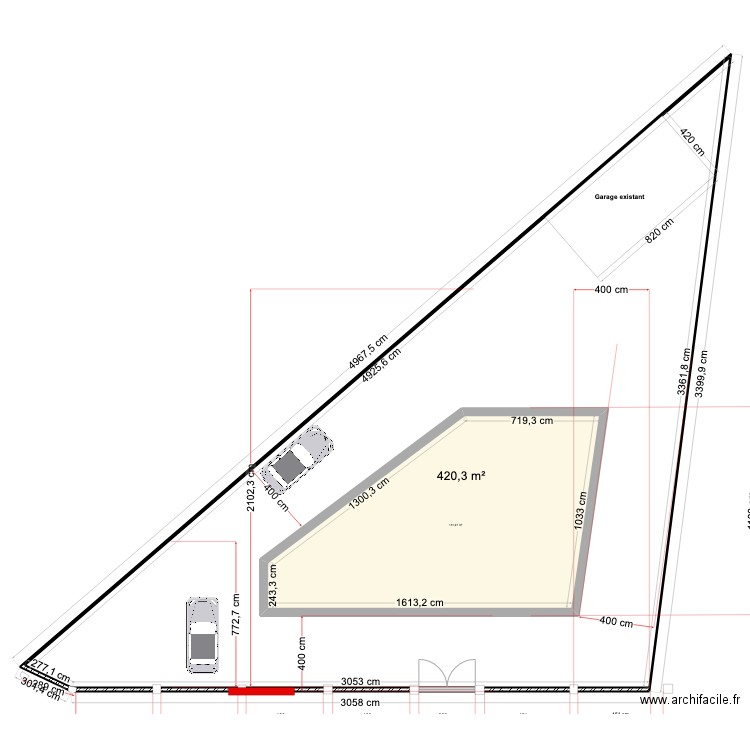 Masse 1 ave raspail 24 02 24. Plan de 2 pièces et 703 m2