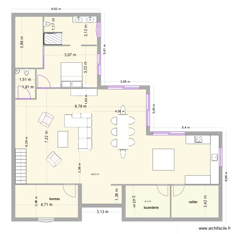projet maison Sauzet 5 avec étage. Plan de projet maison Sauzet 5 avec étage. Plan de