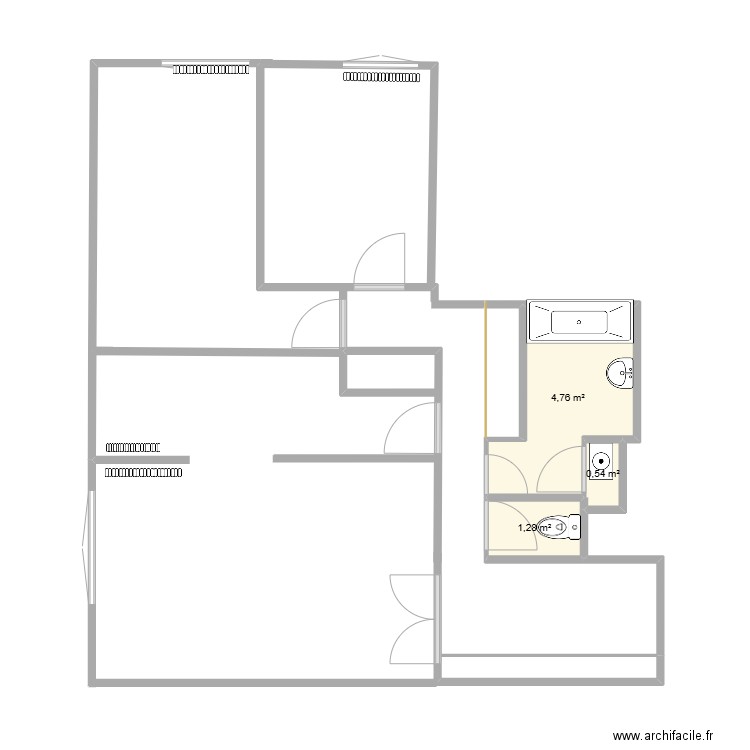 plan2. Plan de 3 pièces et 7 m2
