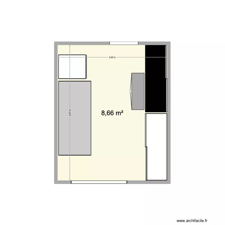ALINE BUREAU. Plan de 1  et 9 m²
