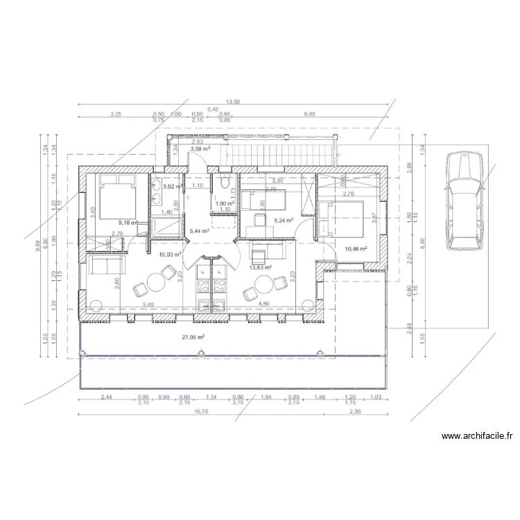 Plan UH1 - R+1 - Réseaux eaux usées. Plan de Plan UH1 - R+1 - Réseaux eaux usées. Plan de