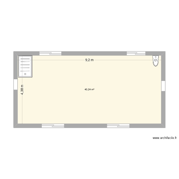 PLAN ETAGE Sept 25 V2. Plan de 1 pièce et 40 m2