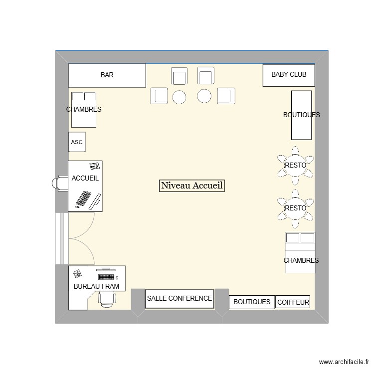 FRAM. Plan de 1 pièce et 22 m2