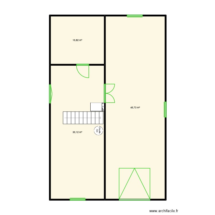 Plan sous sol première accroche. Plan de 3 pièces et 87 m2