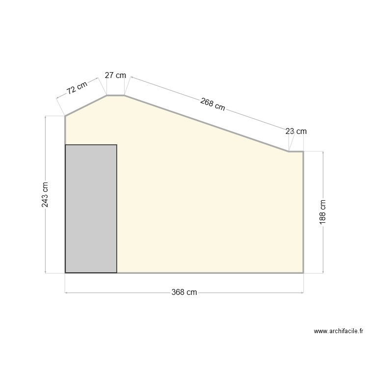 Dressing. Plan de 1 pièce et 9 m2