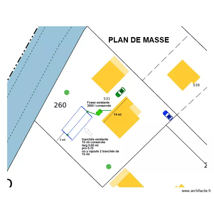 couzinet fte+tranch&eacute;e. Plan de 