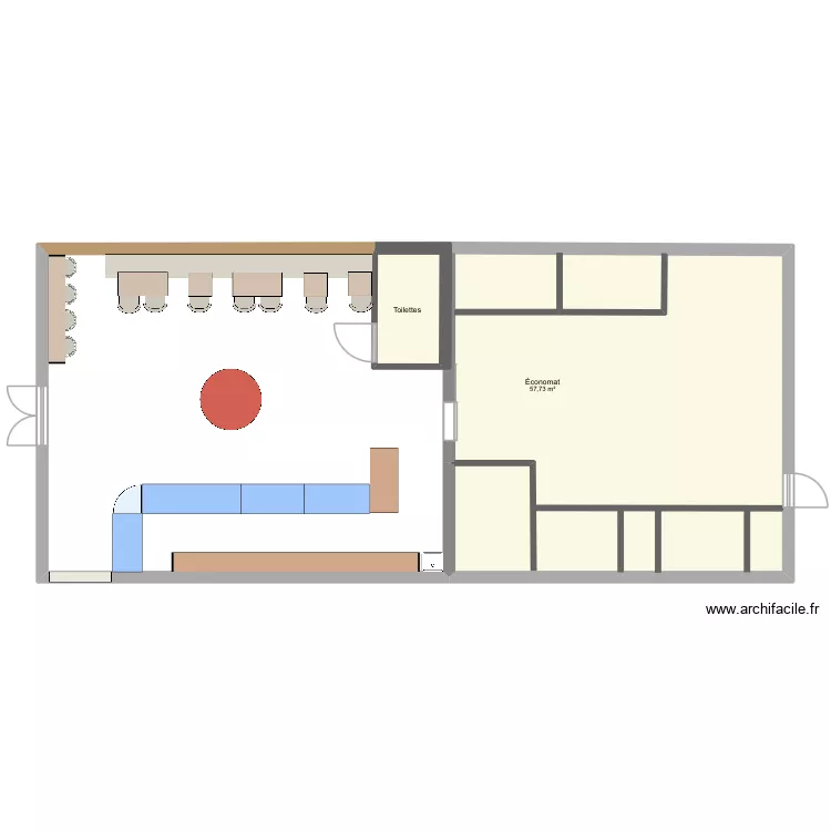 PFE labo et salon de th&eacute;. Plan de 2  et 62 m²