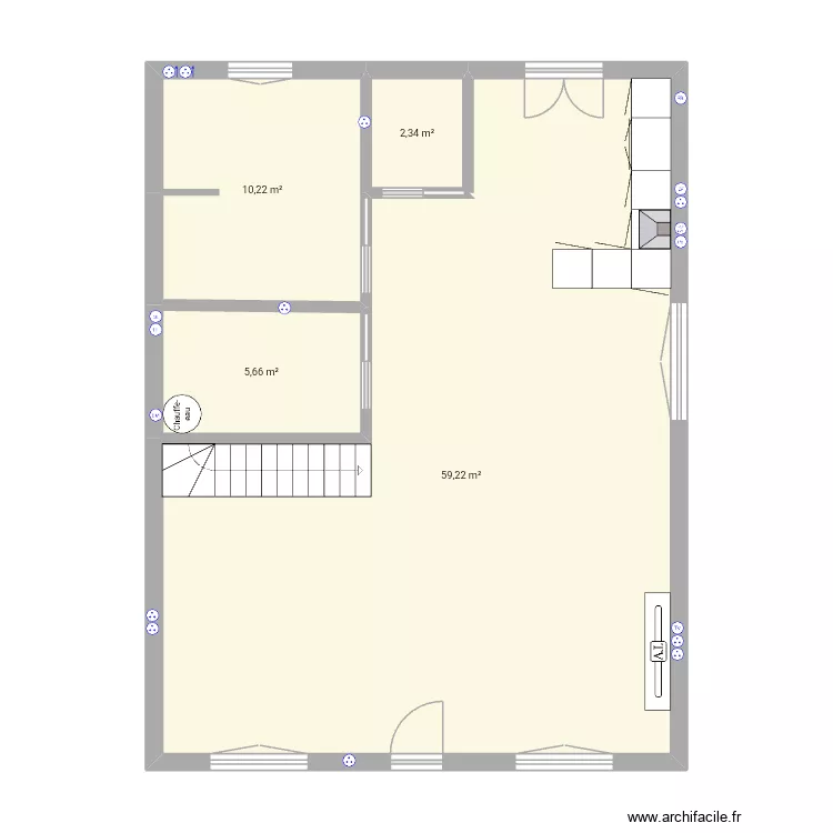 1er étage. Plan de 4 et 77 m² 1er étage. Plan de 4 et 77 m²