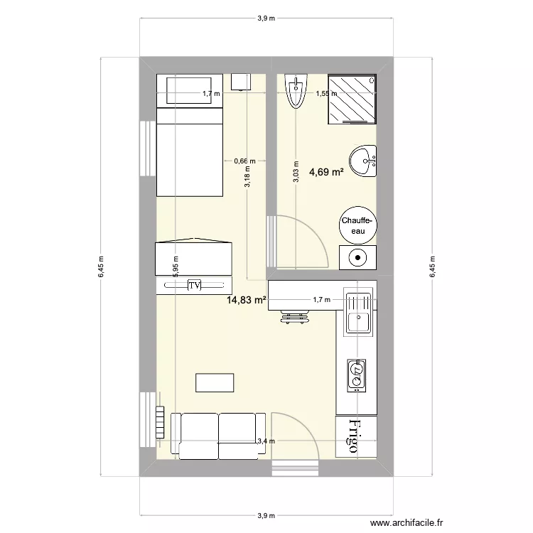 STUDIO 7. Plan de 2 et 20 m² STUDIO 7. Plan de 2 et 20 m²