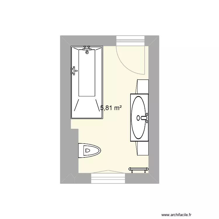 SDB LAMBRIX. Plan de 1  et 6 m²