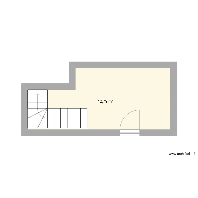 Appartement 17 - Niveau RDC. Plan de 1 pièce et 13 m2