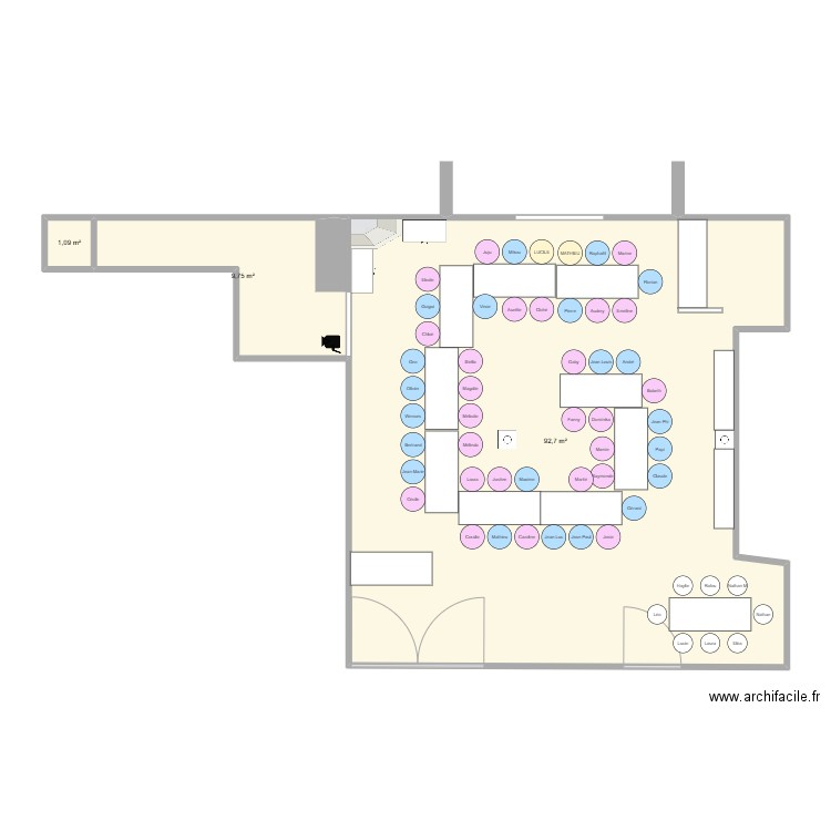 mariage2. Plan de 3 pièces et 104 m2