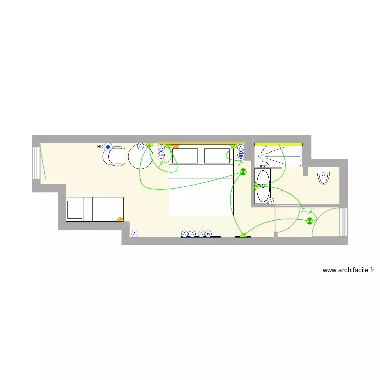IBIS 201. Plan de 3 et 19 m² IBIS 201. Plan de 3 et 19 m²