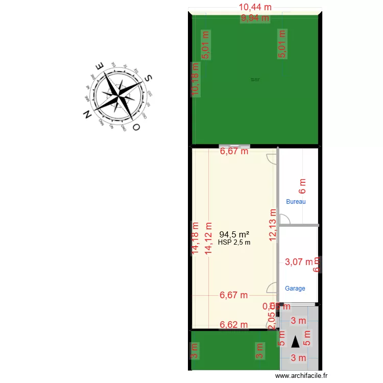 Plan de Maison &agrave; Puissergiuer - Hectare. Plan de 2  et 196 m²