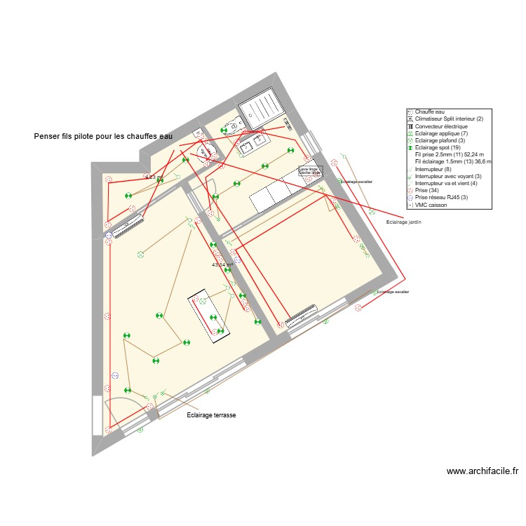 Le Brusc agrandissement 1. Plan de 2 pièces et 48 m2