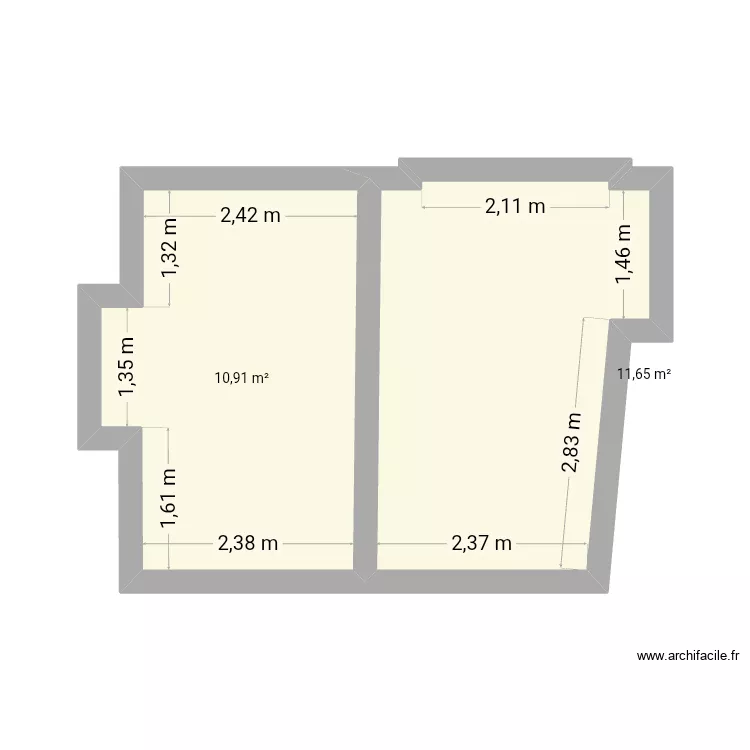 Número 1. Plan de 2 et 23 m² Número 1. Plan de 2 et 23 m²