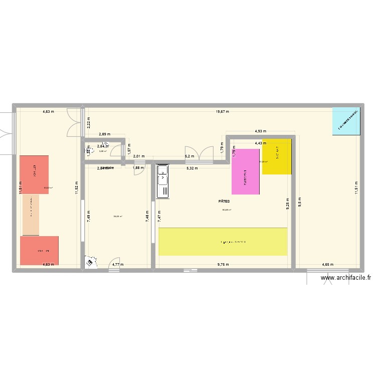 Pountet VF 25x12. Plan de 5 pièces et 270 m2