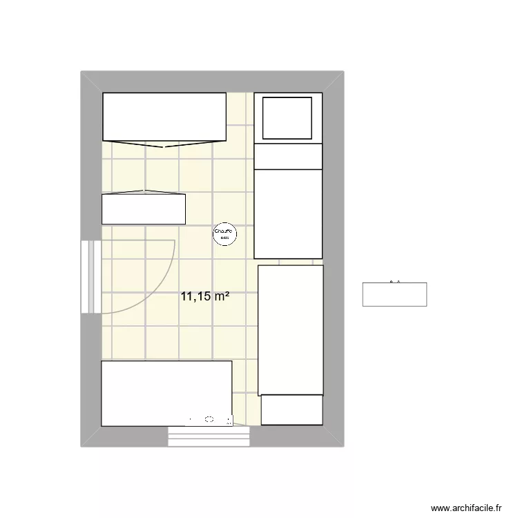 bureau 2. Plan de 1  et 11 m²