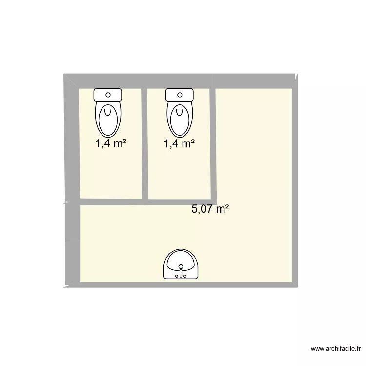 PLAN INITIAL. Plan de 3  et 8 m²