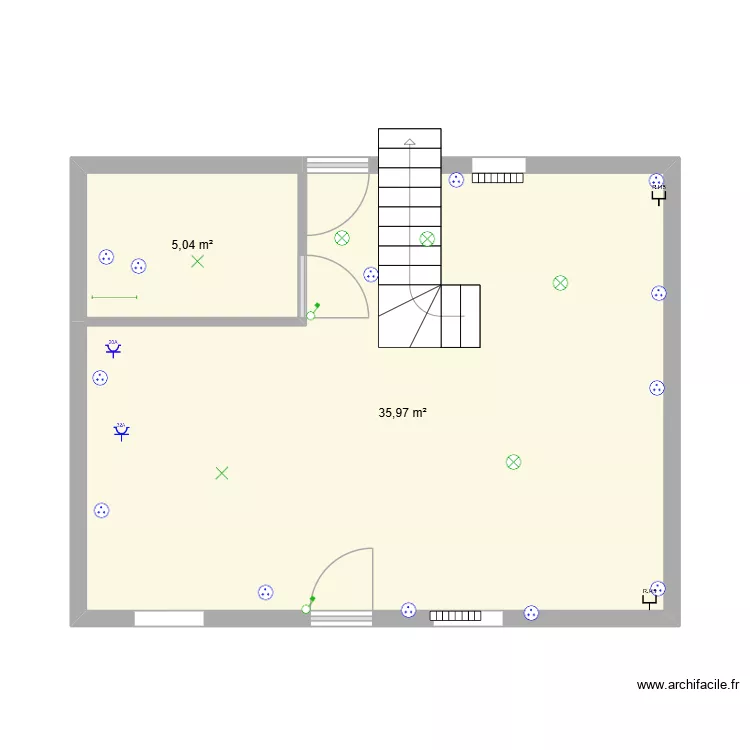 maison 19. Plan de 2  et 41 m²