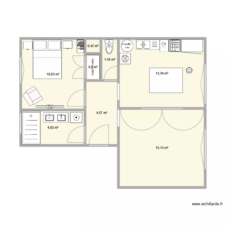 projet 1. Plan de 8  et 51 m²