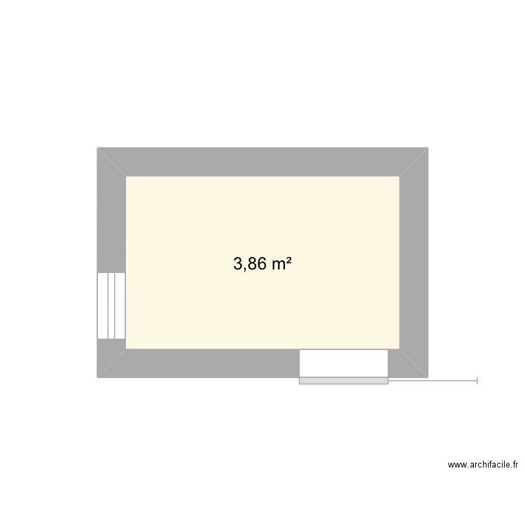 Cellier. Plan de 1 pièce et 4 m2