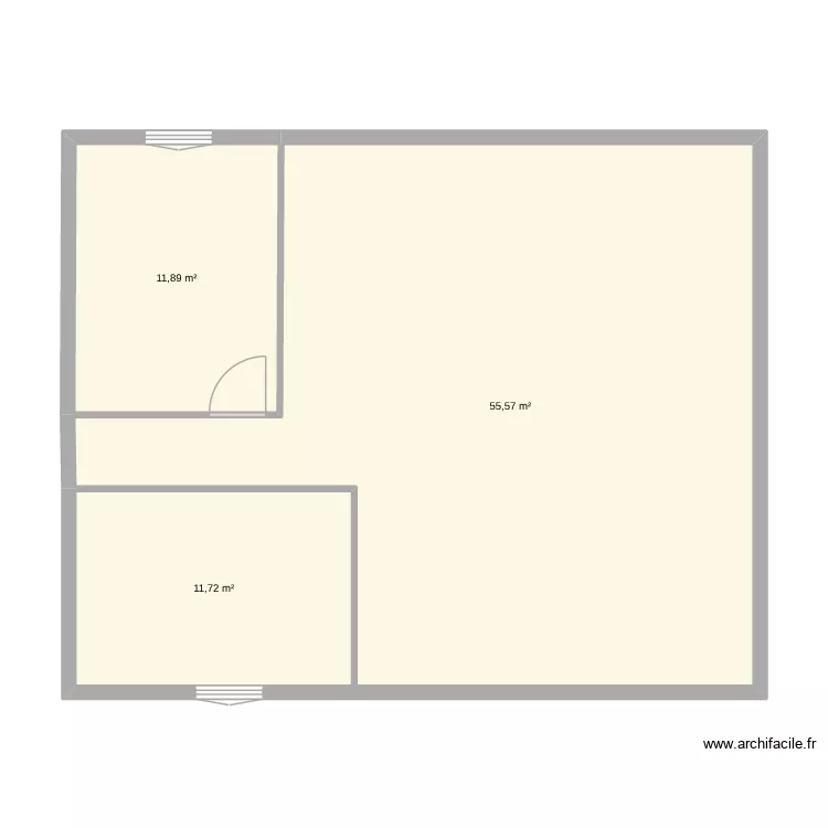 dye. Plan de 3  et 79 m²