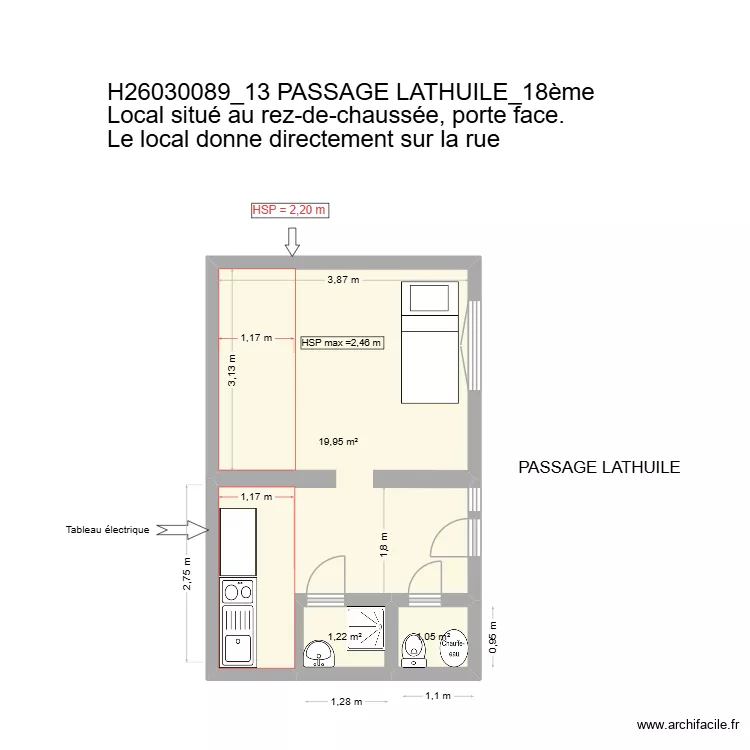 H2600089_13 passage Lathuile. Plan de 3  et 22 m²
