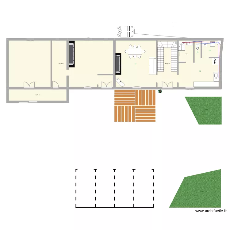 luquet maison mere. Plan de 3  et 178 m²