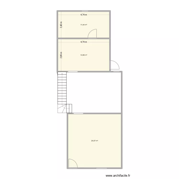 cl&eacute;menceau 1. Plan de 3  et 49 m²